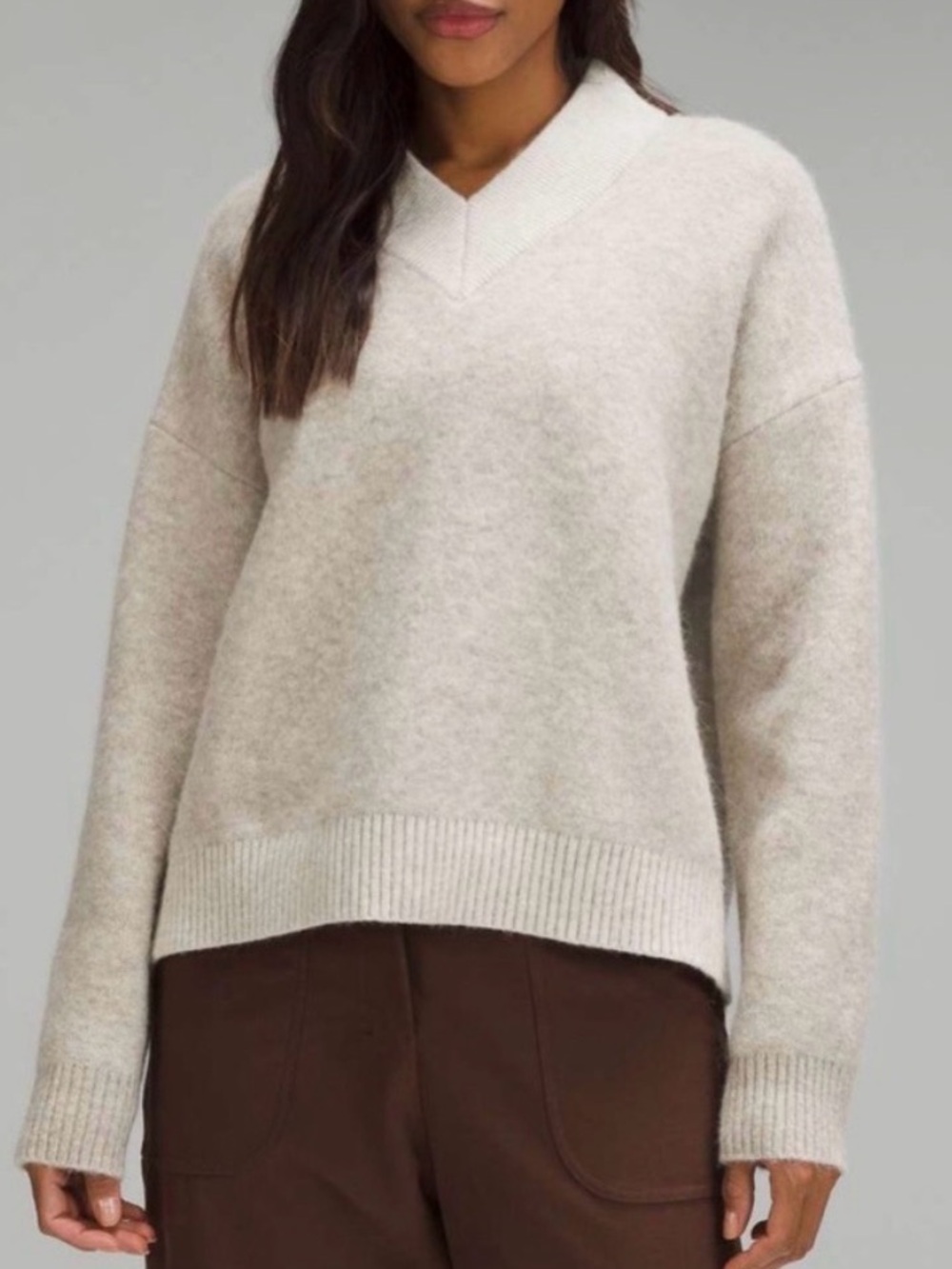 Lululemon Alpaca Wool-Blend V-Neck Sweater MEDIUM NWT